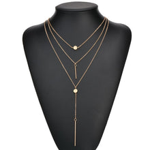 Load image into Gallery viewer, Women Necklaces &amp; Pendants 3 multi layer Necklace Tassel Charm Bar statement Necklace for Women Layered Chain Necklace C98 C99