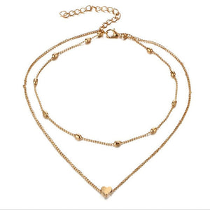 RscvonM Brand Stella DOUBLE HORN PENDANT HEART NECKLACE GOLD Dot LUNA Necklace Women Phase Heart Necklace Drop shipping