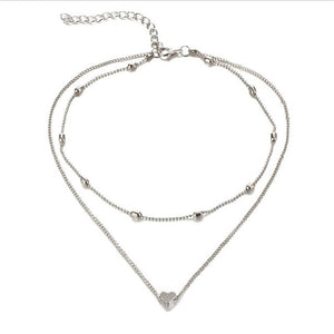 RscvonM Brand Stella DOUBLE HORN PENDANT HEART NECKLACE GOLD Dot LUNA Necklace Women Phase Heart Necklace Drop shipping